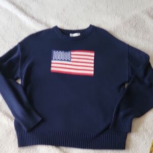 Aeropostale American Flag Navy Crew Neck Sweater Size XS